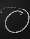 Lantisor Din Argint 925, Choker Plat --- Model Mesa Rodiat --- Arg07F, Argintboutique