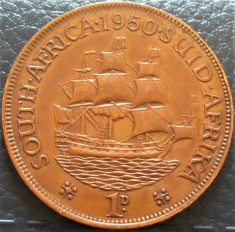 Moneda istorica 1 PENNY - AFRICA de SUD, anul 1950 *cod 5092 = excelenta foto