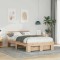 vidaXL Cadru de pat cu headboard Maro 140 x 190 cm Lemn masiv de pin 872488