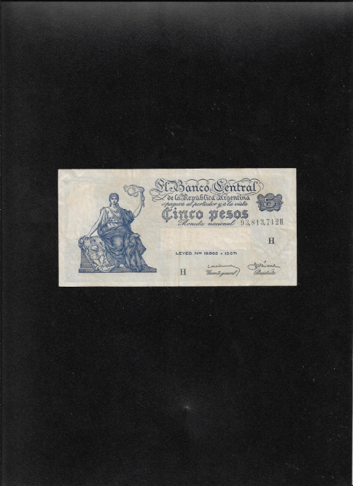 Rar! Argentina 5 pesos 1947(59) seria93813712