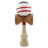 Kendama X CHICANOS Originala, Profesionala, Cyrax, Big Cups V2, Super Sticky cu Cupe Mari, Rulment Metalic, din lemn 18 cm, Ata 55 cm, Negru/Alb