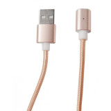 Cablu date si incarcare USB Magnetic mufa Type-C (detasabila) la USB 2.0, 1.2 metri, roz auriu, pentru telefoane cu port tip C