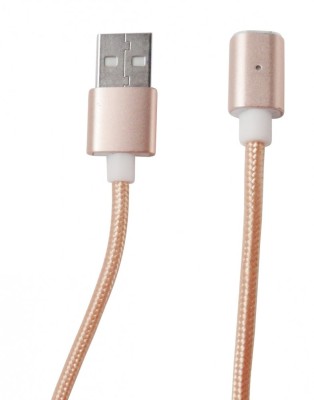 Cablu date si incarcare USB Magnetic mufa Type-C (detasabila) la USB 2.0, 1.2 metri, roz auriu, pentru telefoane cu port tip C foto