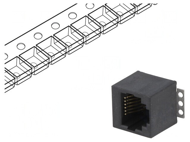 Soclu RJ12 6P6C SMT Verticale Cat 5