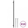 Manere de dulap, 10 buc., negru, 480 mm, otel inoxidabil