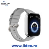 Ceas smartwatch HiFuture Lume, Ecran IPS 1.85 inch, Autonomie 7 zile, Bluethooth 5.3, 1 ATM Waterproof, Silver