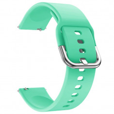 Curea silicon, compatibila Samsung Gear S2 Classic, telescoape Quick Release, Seafoam Green foto