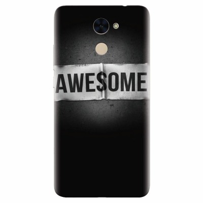 Husa silicon pentru Huawei Enjoy 7 Plus, Awesome Label Dark foto