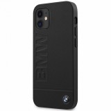 Husa Piele BMW Signature pentru Apple iPhone 12 mini, Neagra BMHCP12SSLLBK