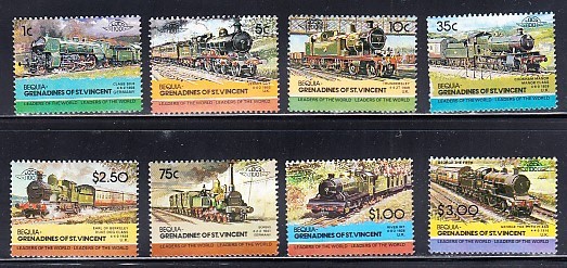A12 S5 9 - Timbre foarte vechi - Saint Vincent &amp; Grenadine - locomotive