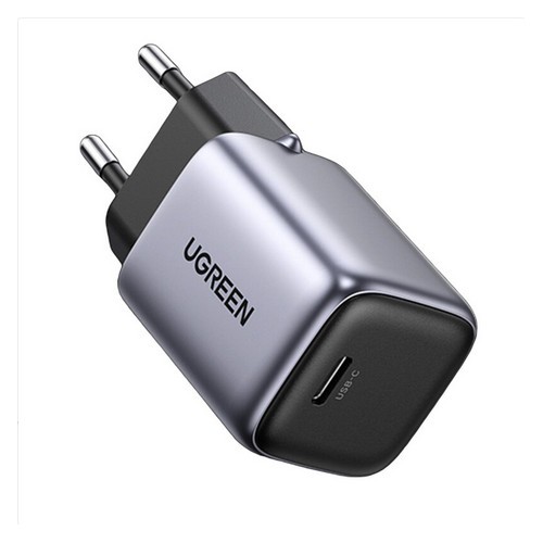 INCARCATOR retea Ugreen, Nexode &amp;quot;CD319&amp;quot; Quick Charge 30W GaN, 1 x USB Type-C 5V/3A, gri &amp;quot;25257&amp;quot; (timbru verde 0.18 lei)