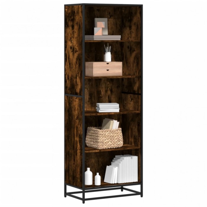 Gossi biblioteca, stejar fumuriu, 60x35x170,5 cm, lemn prelucrat