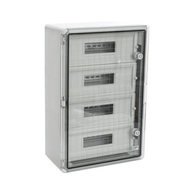 Cutie modulara IP65 din ABS gri, usa transparenta, 2 x 12 module, 300x400x170 mm PP3114 foto