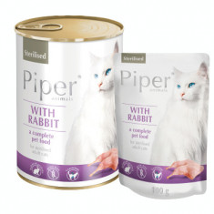 Hrana umeda pentru pisici, Piper Cat Sterilised, carne de iepure, 400 g AnimaPet MegaFood