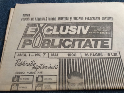 REVISTA EXCLUSIV PUBLICITATE NR 7 MAI 1990 foto