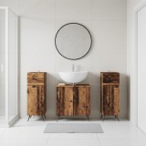 Cumpara ieftin Set de cabinet pentru baie cu 3 piese BREDA 3 buc. Lemn vechi