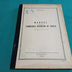 MANUAL PENTRU FABRICAREA SUCURILOR DE FRUCTE / HENRI GACHOT /1959 *