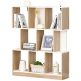 HOMCOM Bibliotecă din Lemn cu 3 Rafturi, Dimensiuni 100x30x124cm, Design Elegant pentru Organizare și Depozitare | AOSOM Rom&acirc;nia