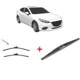Cumpara ieftin Set 3 stergatoare MAZDA 3 Saloon (BP_) 2020, pentru parbriz si luneta, Valeo Silencio