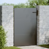 vidaXL Poartă de grădină Negru 105 x 125 cm Oțel vopsit &icirc;n pulbere