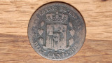 Spania - moneda de colectie istorica - 10 / diez centimos 1878 OM - bronz !, Europa