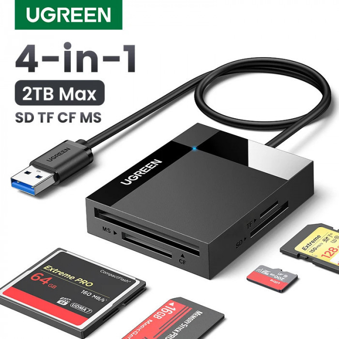 UGREEN Cititor card de memorie cu USB 3.0 micro SD / SD / Compact Flash CF / MS