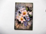 Magnet de frigider cu flori albe si albastre 46479