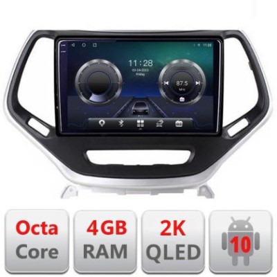 Navigatie Jeep Cherokee 2014-2019 Manual C-248 Android Octa Core Ecran 2K QLED GPS 4G 4+32GB 360 KIT-248+EDT-E410-2K CarStore Technology foto