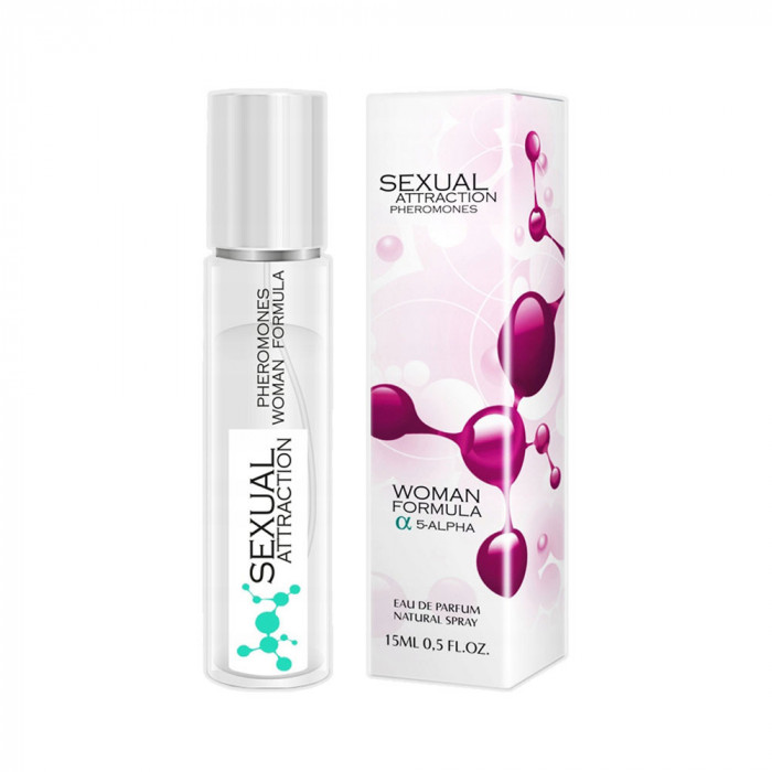 Un parfum senzual pentru femei. Feromoni pentru o &icirc;nt&acirc;lnire. Sexual Attraction Woman 15 ml.