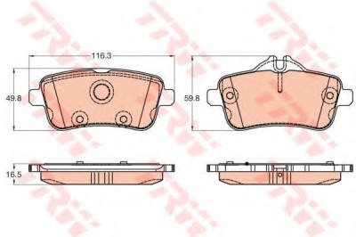 Set placute frana,frana disc MERCEDES CLA Cupe (C117) (2013 - 2016) TRW GDB1947 foto