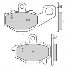 Set placute frana - Kawasaki ZR - ZRX - ZXR - ZZR 400cc - ZX Ninja 600-900cc - ER 650 - Z700 - Z750 - ZX 1000 Ninja - GPZ 1100cc