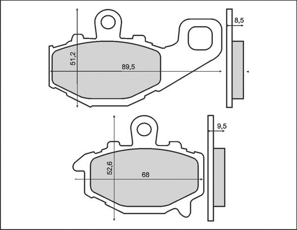 Set placute frana - Kawasaki ZR - ZRX - ZXR - ZZR 400cc - ZX Ninja 600-900cc - ER 650 - Z700 - Z750 - ZX 1000 Ninja - GPZ 1100cc