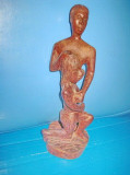 5171-Statuieta modernista Rene Medina Cuba in lemn masiv tare.