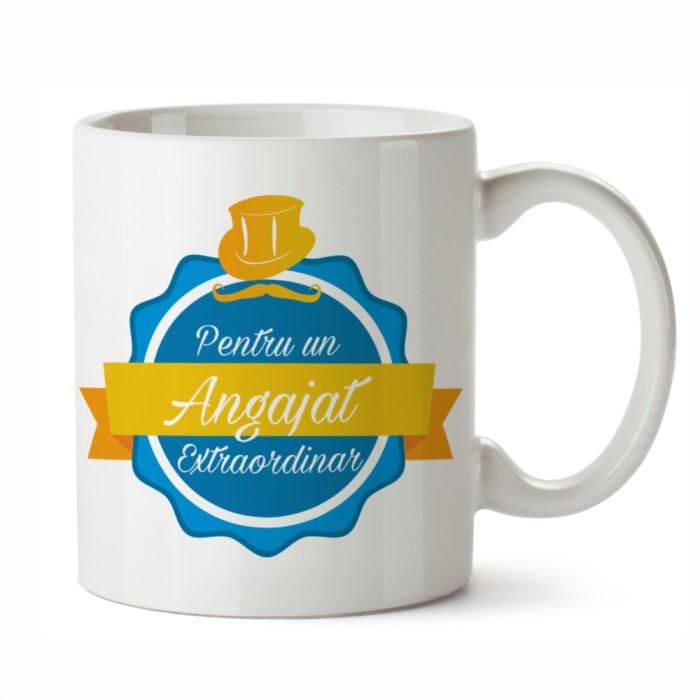 Cana alba personalizata Pentru Un Angajat Extraordinar, INOVATIX&reg;. 330ml