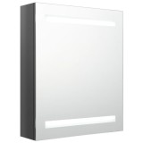 Cumpara ieftin Dulap de baie cu oglinda si LED, gri stralucitor, 50x14x60 cm