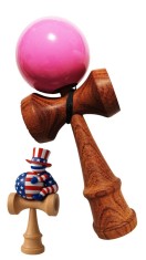 Kendama din lemn natural, Bila lemn + Sticker Waterproof USA pentru telefon, 161KD