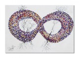 Cumpara ieftin Tablou modern pictat manual, Infinit, 70x50cm pictura acril in relief efect 3D, Spectaculos