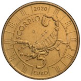 San Marino 5 Euro 2020 (Zodia Scorpion) KM-592 UNC !!!
