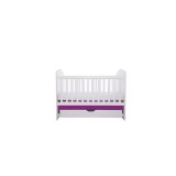 Cumpara ieftin Patut Eurogloria Como cu sertar - Alb cu Violet + Saltea cocos confort 120 x 60 x 12 cm