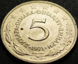 Cumpara ieftin Moneda 5 DINARI / DINARA - RSF YUGOSLAVIA, anul 1971 *cod 4987 A = UNC, Europa