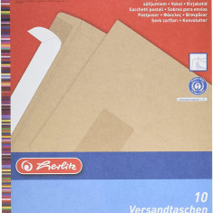 Plic, C4, maro cu sigiliu si fereastra ,10 buc/set, HERLITZ