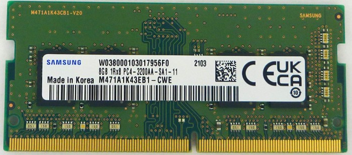 Memorie Laptop Sodimm Samsung 8GB DDR4 1Rx8 PC4-3200AA M471A1K43EB1-CWE