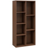 HOMCOM Bibliotecă cu 7 Suporturi Diferite, 50x24x106 cm, Maro Rustic | Aosom Romania