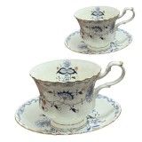 Serviciu Portelan Vintage Royal, 2 Cesti si farfurii, BLUE GARDEN