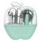 Set &icirc;ngrijire Manichiură-Pedichiură-Față, 9 piese, Husa Formă Măr, Verde Marin
