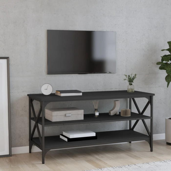 Comoda TV, negru, 100x40x50 cm, lemn prelucrat GartenMobel Dekor