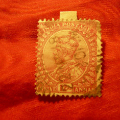 Timbru India 1911 Rege George V ,val. 12 anna stampilat