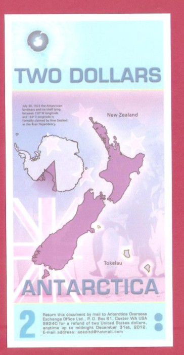 ANTARCTICA 2 $ / 2008. UNC.