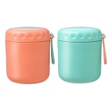 Caserola Termica Mancare 430ml, Inox, Roz/Albastru/Verde, Etansa, Cu Lingura, Portabila, Pranz Cald Scoala/Serviciu
