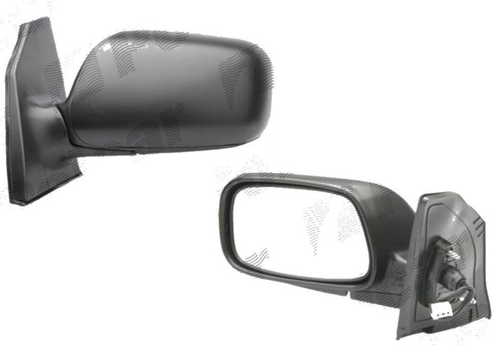 Oglinda exterioara Toyota Corolla (E12) 01.2002-12.2003 Partea Stanga Crom Convex Electrica Fara Incalzire, carcasa neagra cu primer, 3 pini, conecto